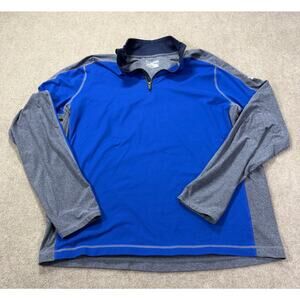 Under Armour Men's Loose Fit 1/4 Zip Pullover - Blue/Grey Colorblock - XL